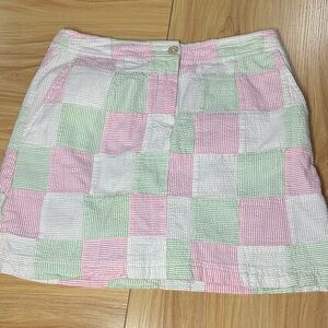 Izod golf  Patchwork Mini Skirt size6 cotton pastel wafle fábric atletic pockets